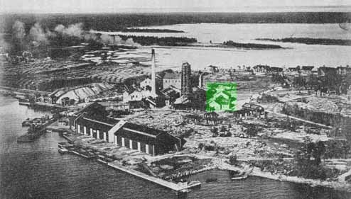 Flygfoto Hörnefors sulfitfabrik